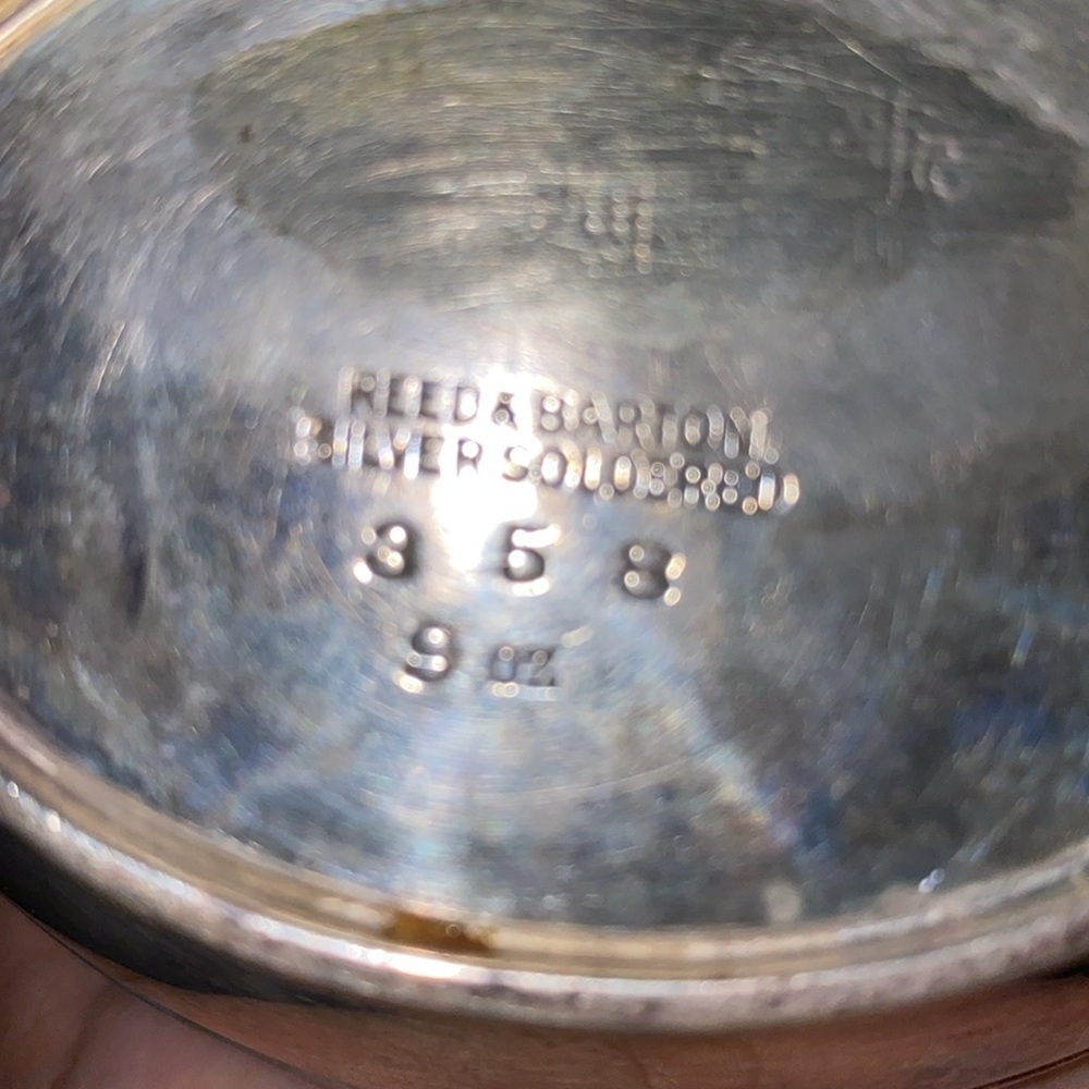 BX48 Vintage 9oz. Sugar W/ Lid 358 Reed & Barton Silver Soldered - Picture 4 of 4